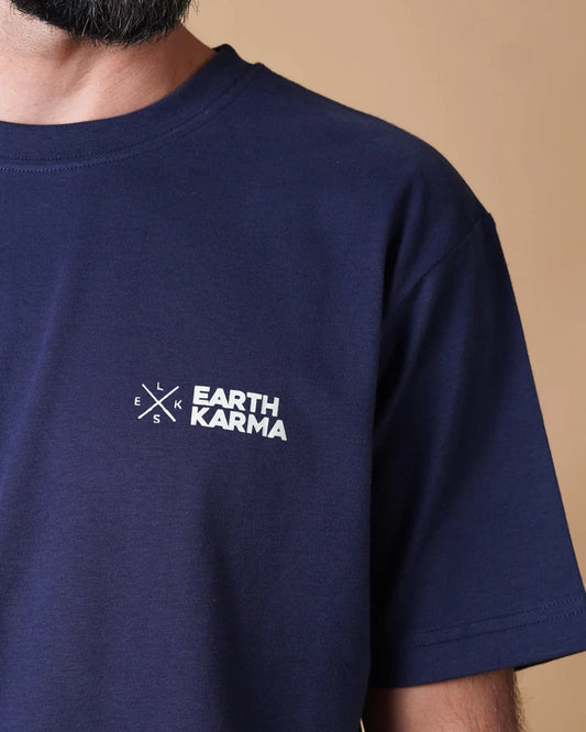 EARTH KARMA BRUSHED T-SHIRT /DARK  NAVY