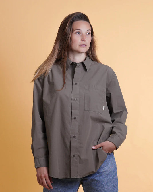 POPLIN WOMEN'S SHIRT MOSSY BARK - RES-RES