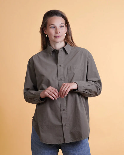 POPLIN WOMEN'S SHIRT MOSSY BARK - RES-RES