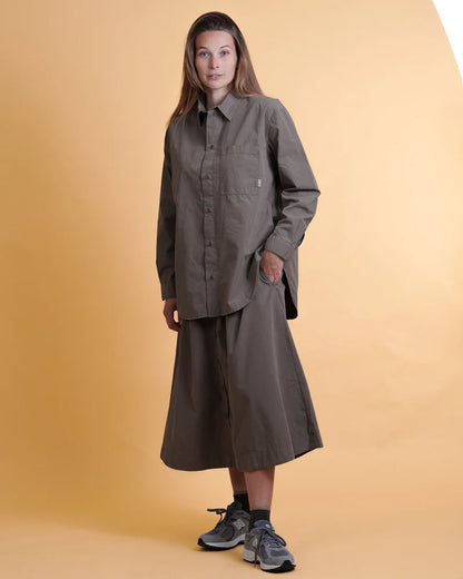 POPLIN WOMEN'S SKIRT MOSSY BARK - RES-RES