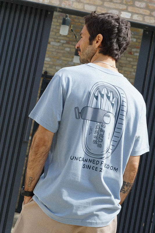 FREEDOM BP HERRE T-SHIRT MED BØRSTET OVERFLADE/Dusty Blue