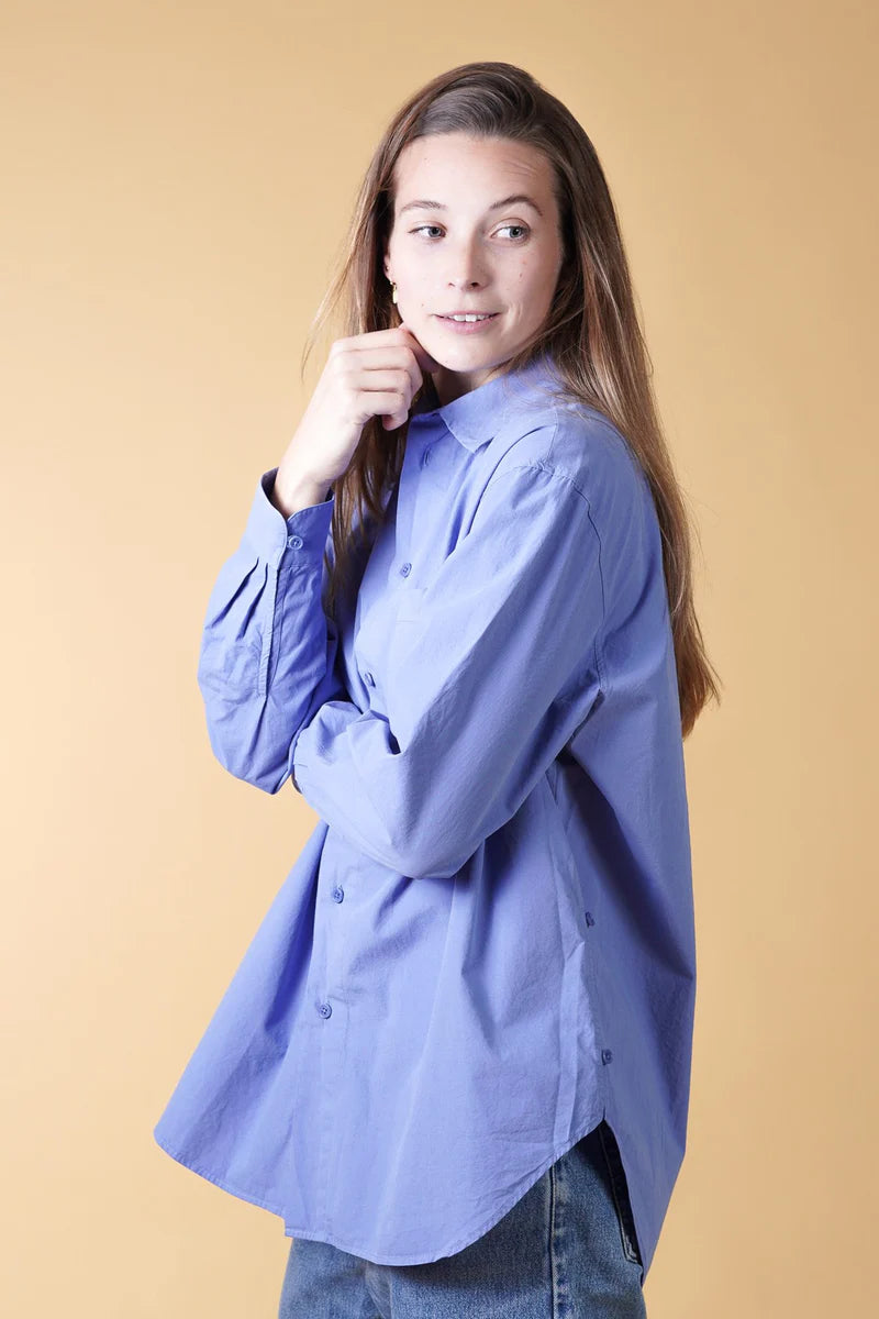 POPLIN WOMEN'S SHIRT GLACIER BLUE - RES-RES