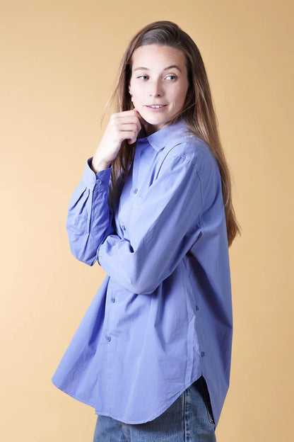 POPLIN WOMEN'S SHIRT GLACIER BLUE - RES-RES