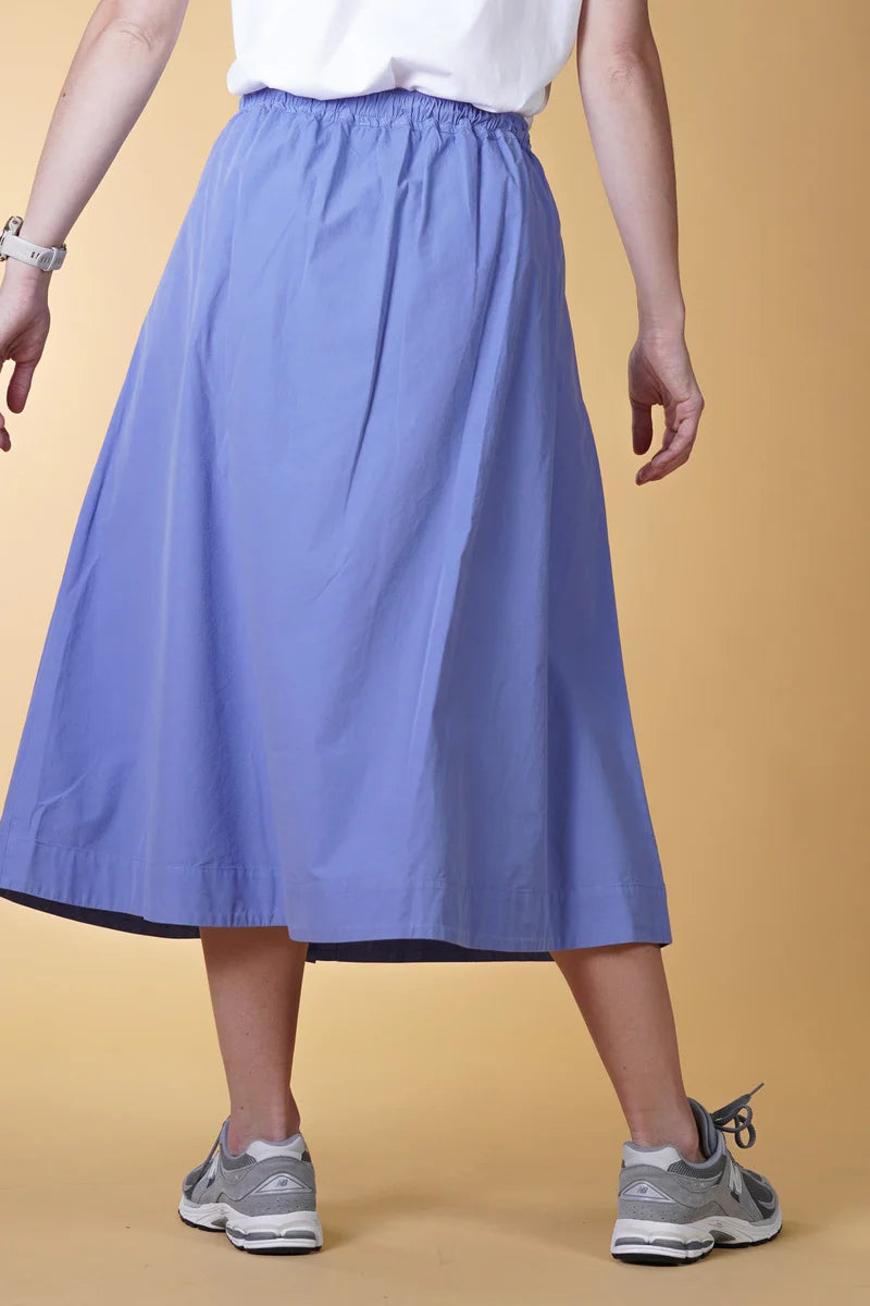 POPLIN WOMEN'S SKIRT GLAICER BLUE - RES-RES
