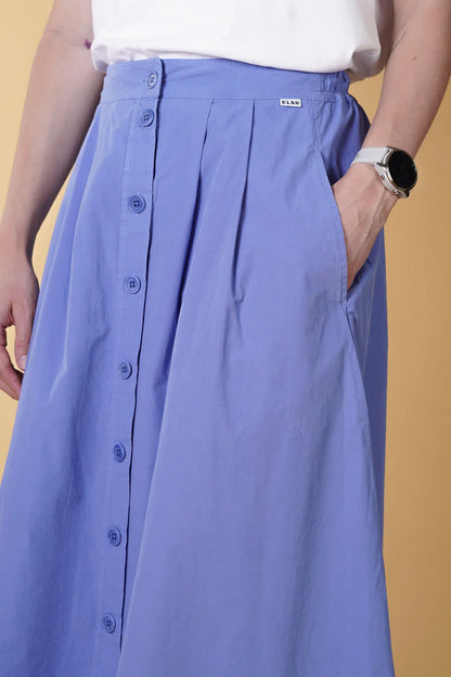 POPLIN WOMEN'S SKIRT GLAICER BLUE - RES-RES