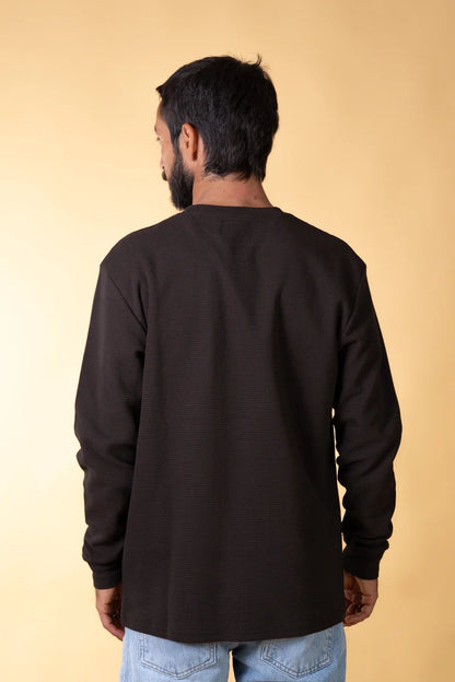 Waffle Men's Pocket Longsleeve Soil Brown - RES-RES