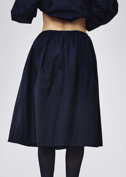 Stillesol Cotton Gather Skirt /Black