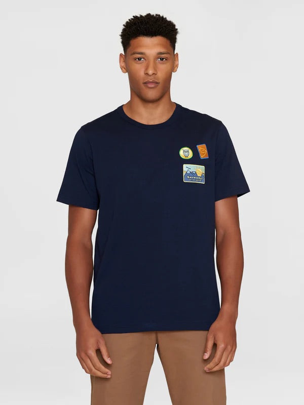 Heavy Badge T-shirt (navy) - Knowledge Cotton Apparel