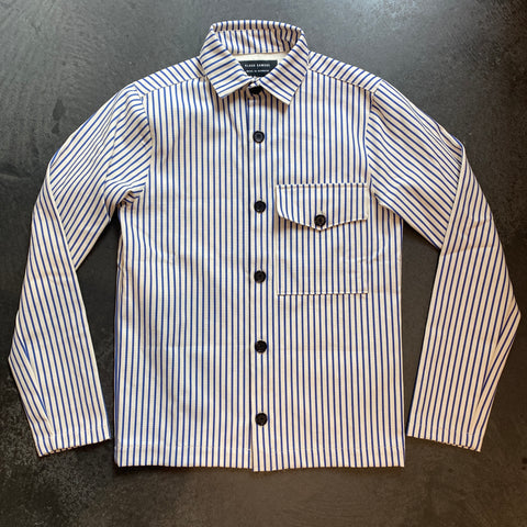 Made In Denmark Striped Overshirt (White/Blue) - Klaus Samsøe