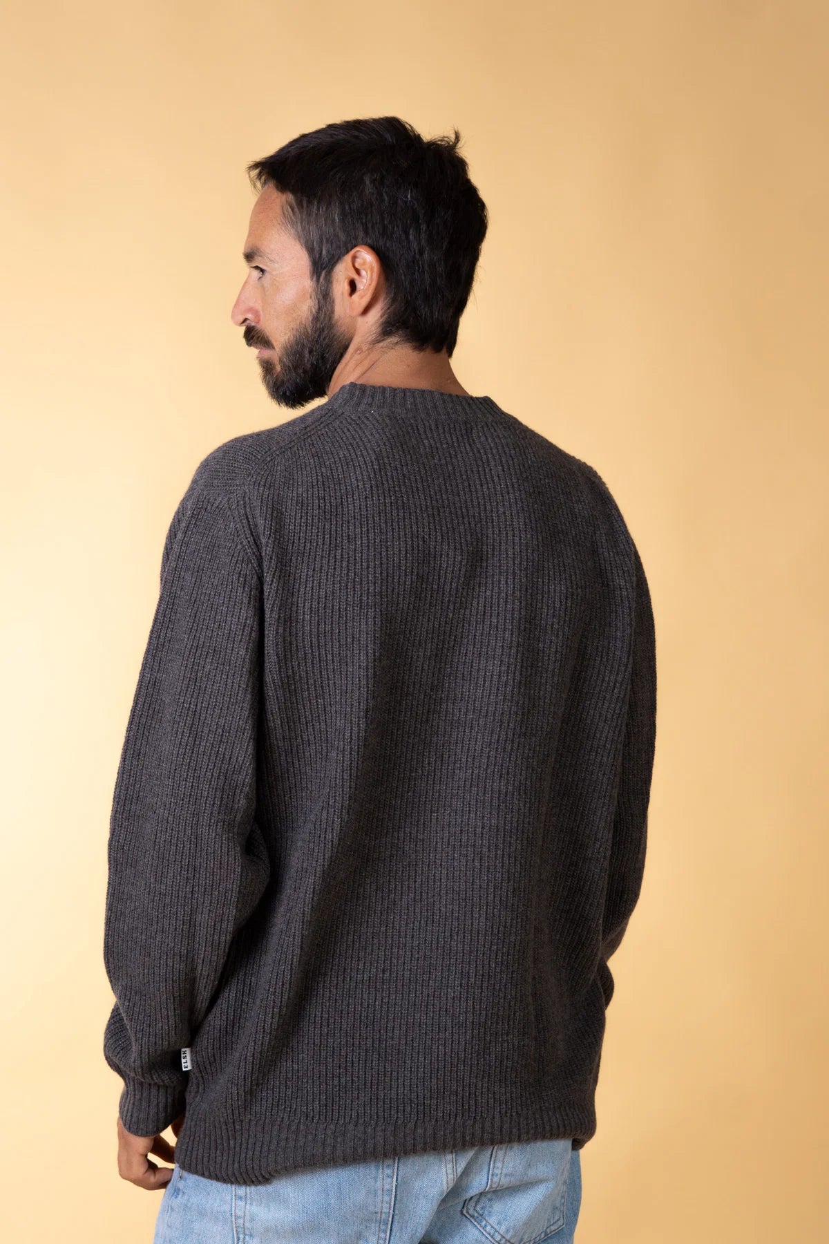 Roundneck Mens Recycled Wool Knit /Earth Taupe