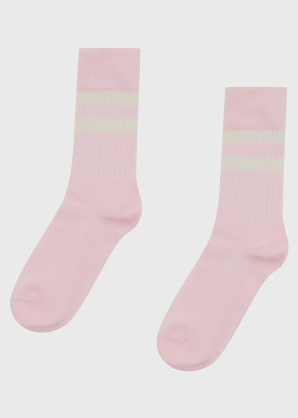 Retro Cotton Sock (Rose/Cream) - Klitmøller Collective