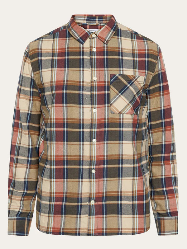 Light flannel checkered shirt (Multi Check) - Knowledge Cotton Apparel