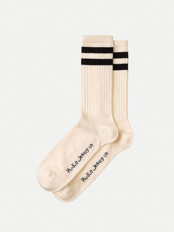 Amundsson Sports Socks (White/Navy) - Nudie Jeans