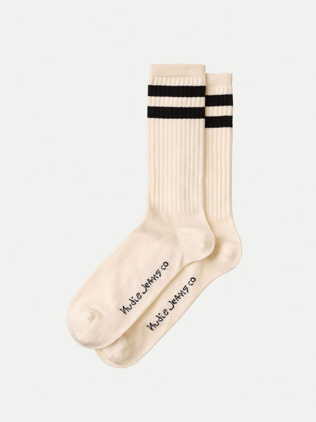 Amundsson Sports Socks (White/Navy) - Nudie Jeans