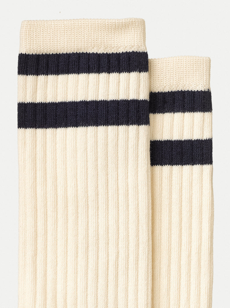 Amundsson Sports Socks (White/Navy) - Nudie Jeans