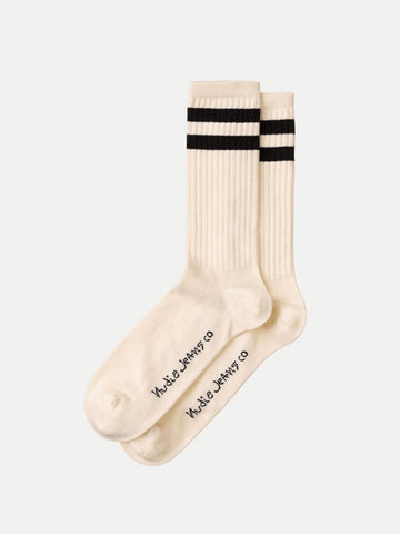 Amundsson Sport Sock (W04/OffWhite) - Nudie Jeans