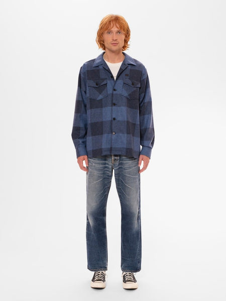Vincent Buffalo Check Shirt (Blue) - Nudie Jeans