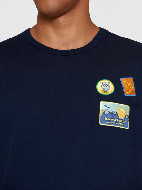 Heavy Badge T-shirt (navy) - Knowledge Cotton Apparel