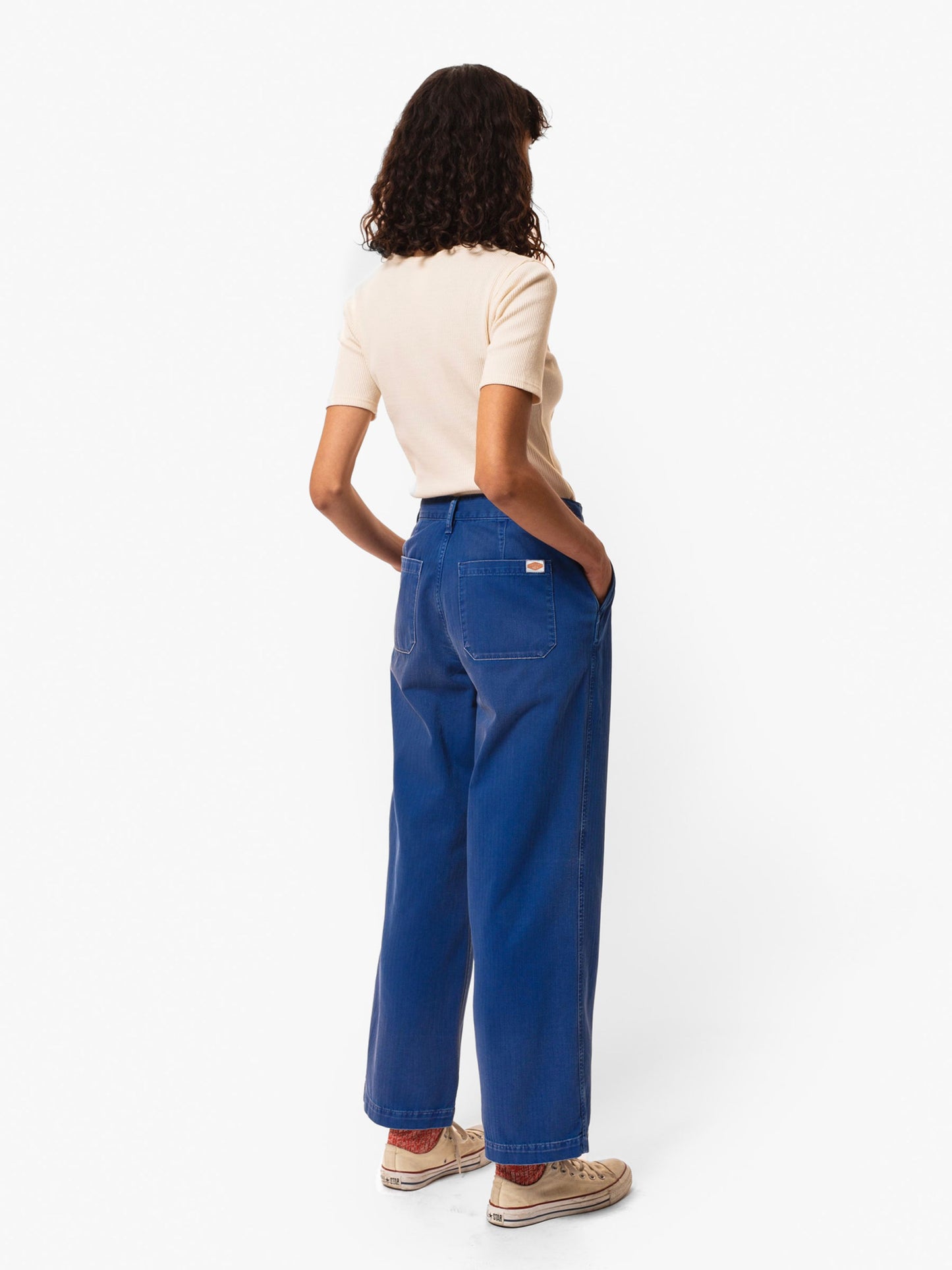 Wendy Herringbone Bukser Blå - Nudie Jeans