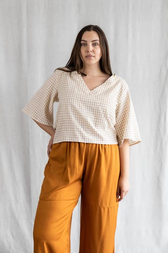 Bluse Vasanta (Cream Check) - Jyoti