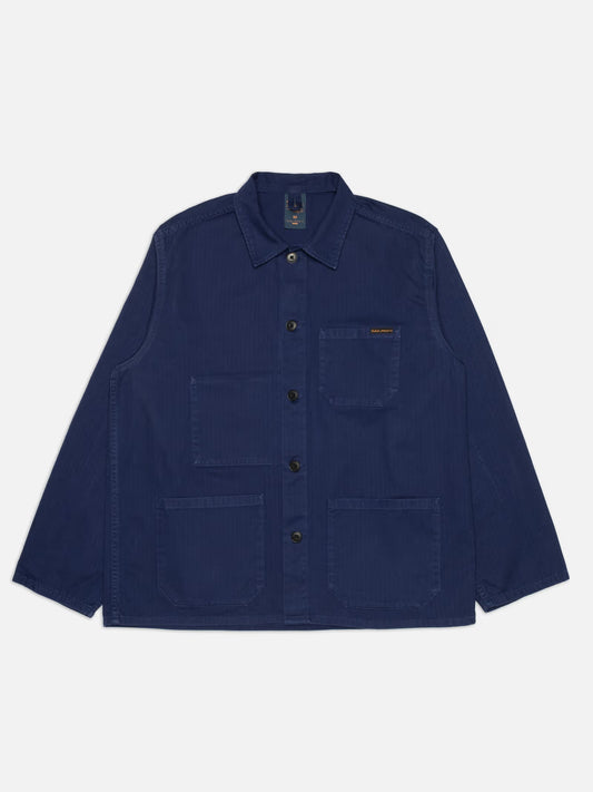 Buddy Chore Jacket Herringbone (Deep Blue) - Nudie Jeans