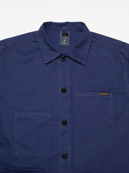 Buddy Chore Jacket Herringbone (Deep Blue) - Nudie Jeans