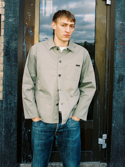 Buddy Chore Jacket Herringbone (Pale Green) - Nudie Jeans - RES-RES