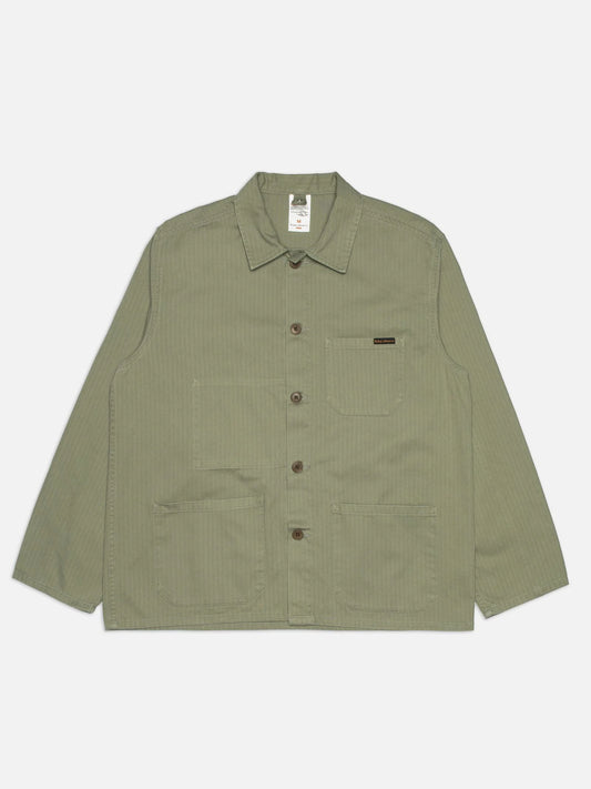 Buddy Chore Jacket Herringbone (Pale Green) - Nudie Jeans