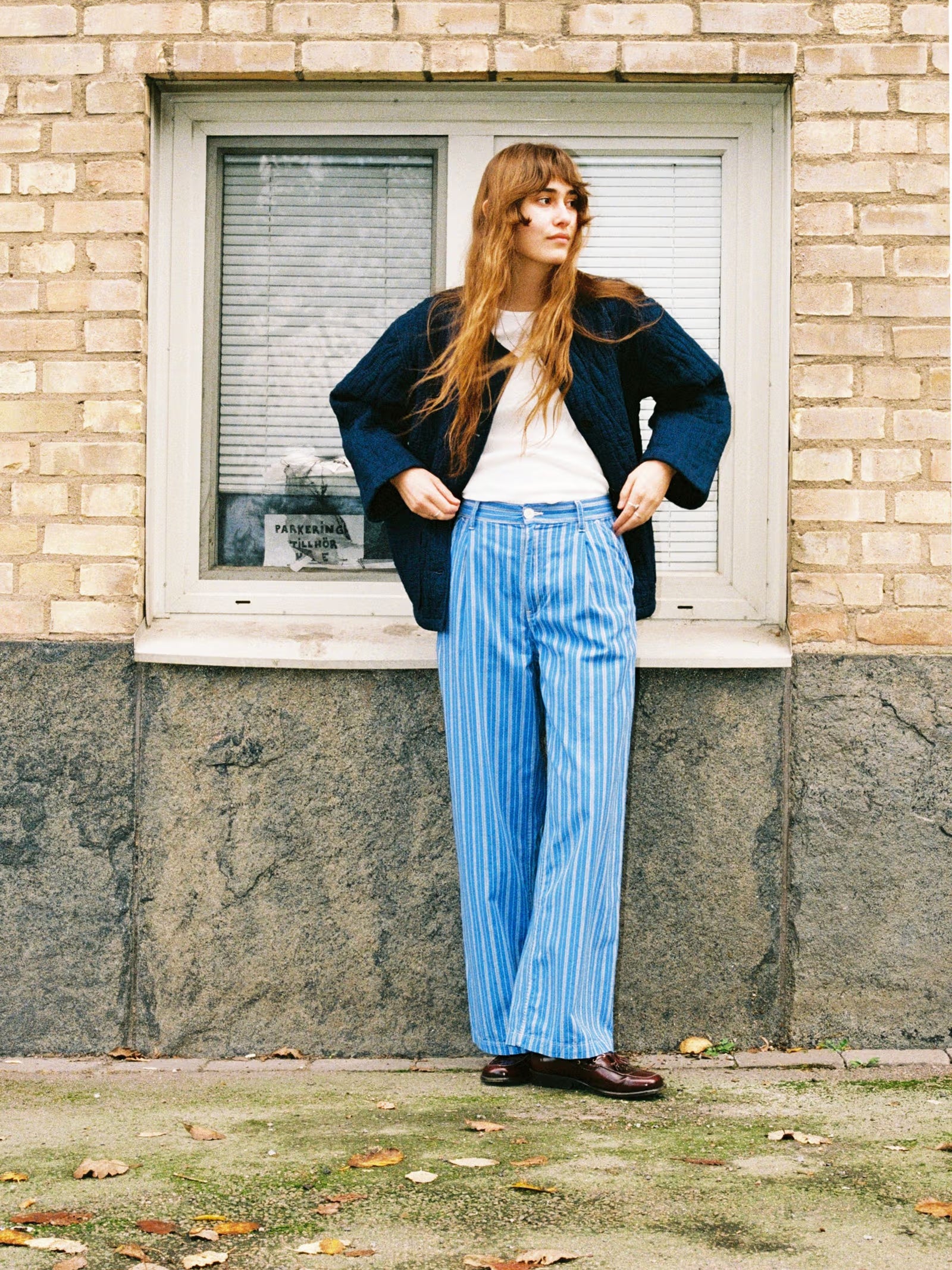 Gullan Pants Striped (Blue/Offwhite) - Nudie Jeans - RES-RES