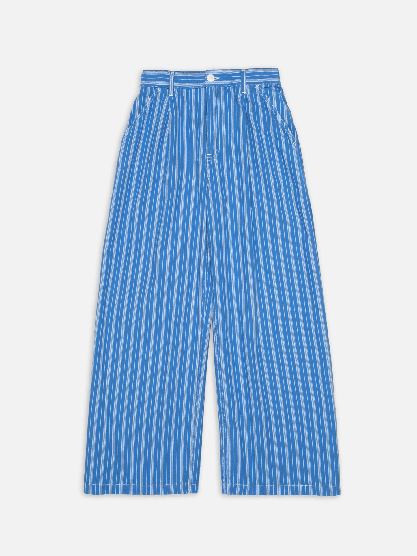 Gullan Pants Striped (Blue/Offwhite) - Nudie Jeans - RES-RES