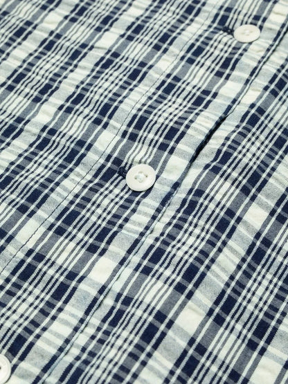 Jutta Shirt /Indigo Seersucker