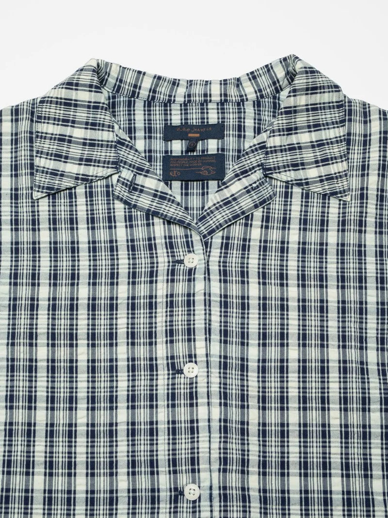 Jutta Shirt /Indigo Seersucker