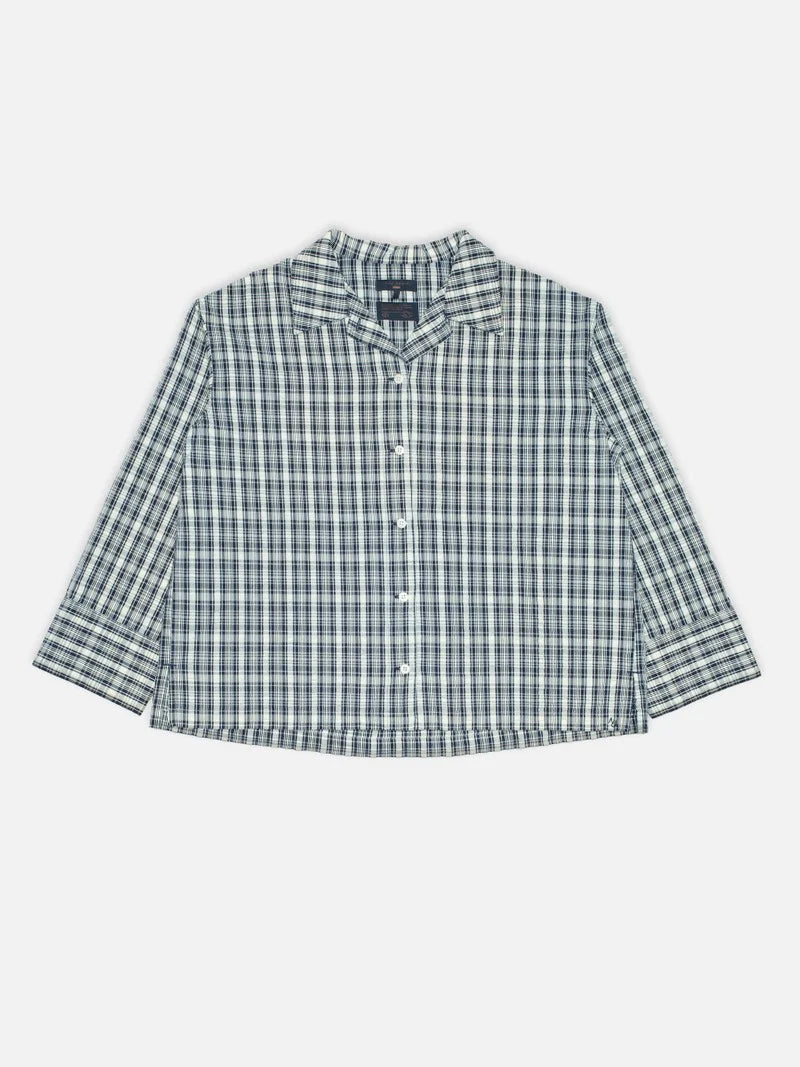 Jutta Shirt /Indigo Seersucker