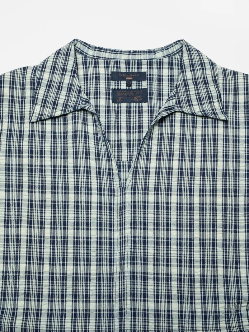 Ronja Dress Indigo Seersucker - RES-RES