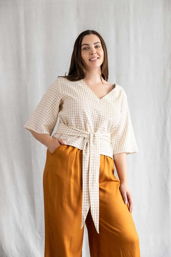 Bluse Vasanta (Cream Check) - Jyoti