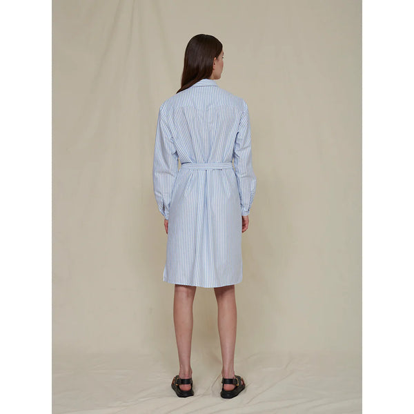 Dilby Shirt Dress (White/Blue Stripe) - Schulz By Crowd