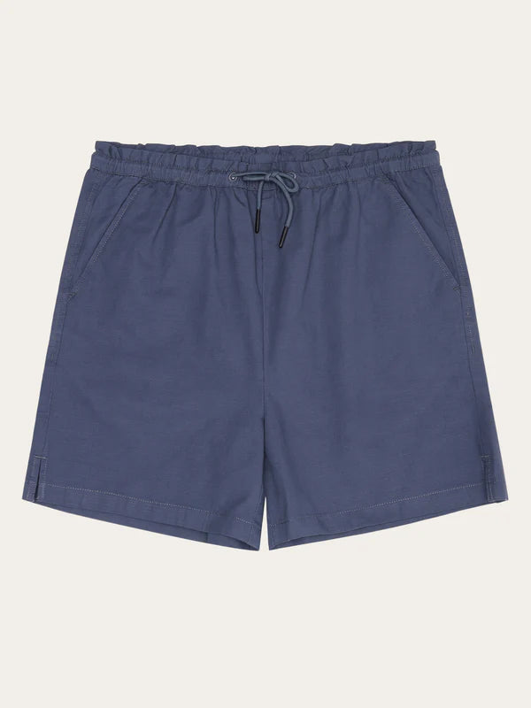 Boardwalk Slub Shorts With Elastic Waist - GOTS/Vegan (Vintage Indigo)