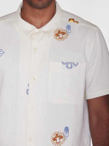 Box Fit Short Sleeve Embroidery - Knowledge Cotton Apparel