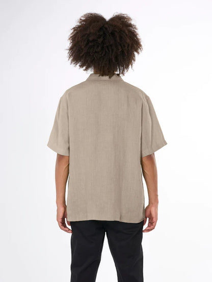 Box Kortærmet Hørskjorte (Fjergrå) - Knowledge Cotton Apparel