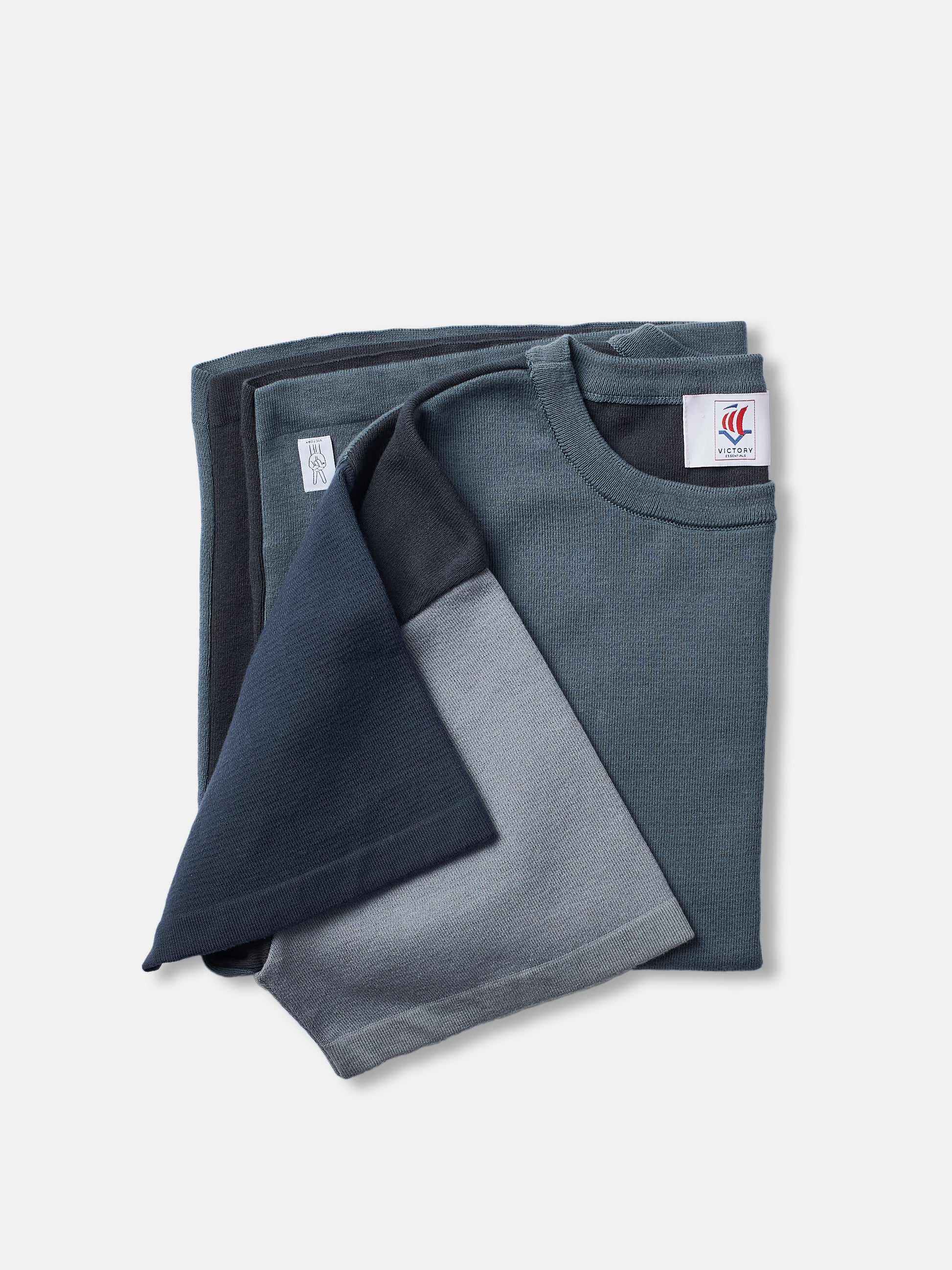 VE Boxie SS Knit /Dusty Blue - RES-RES