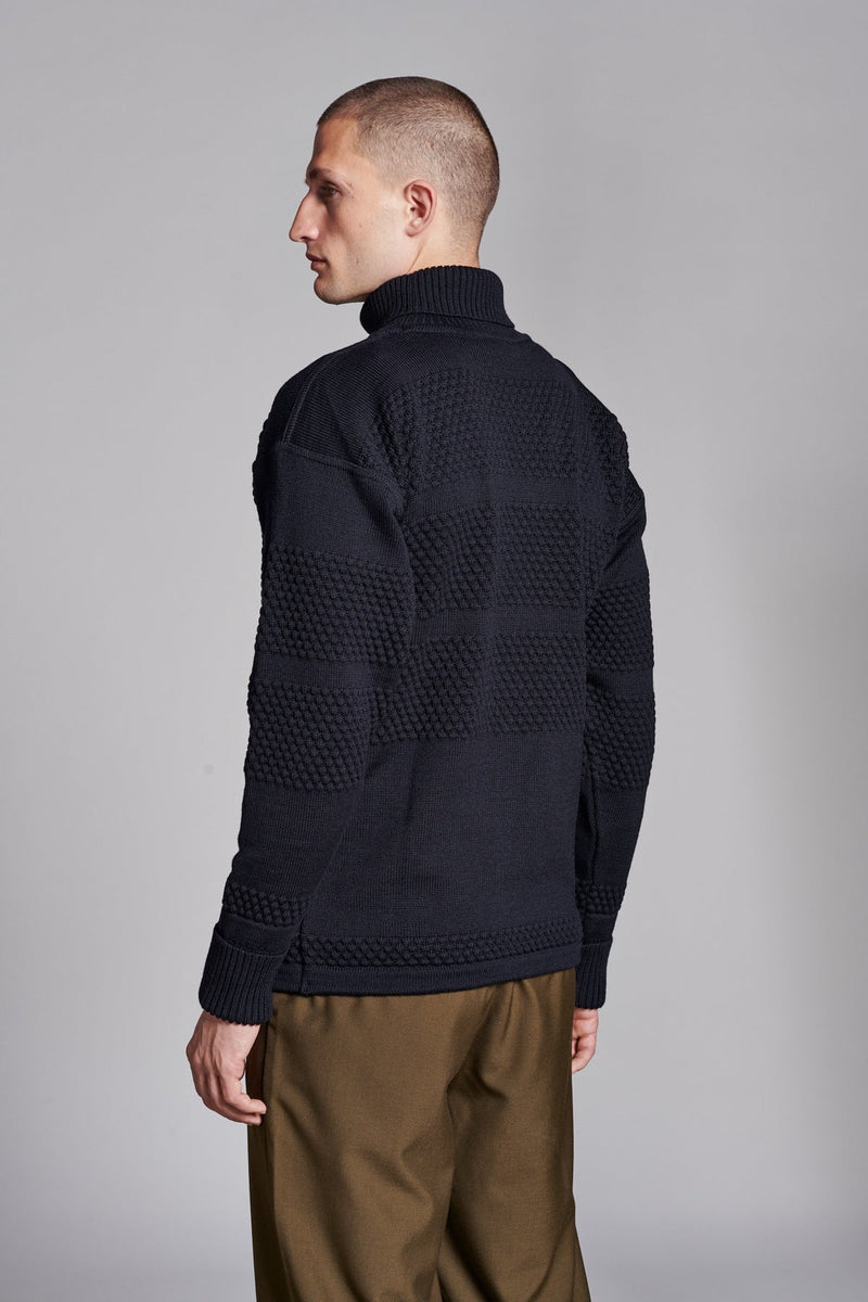 Fisherman Sweater Turtleneck (Navy Blue) - S.N.S Herning