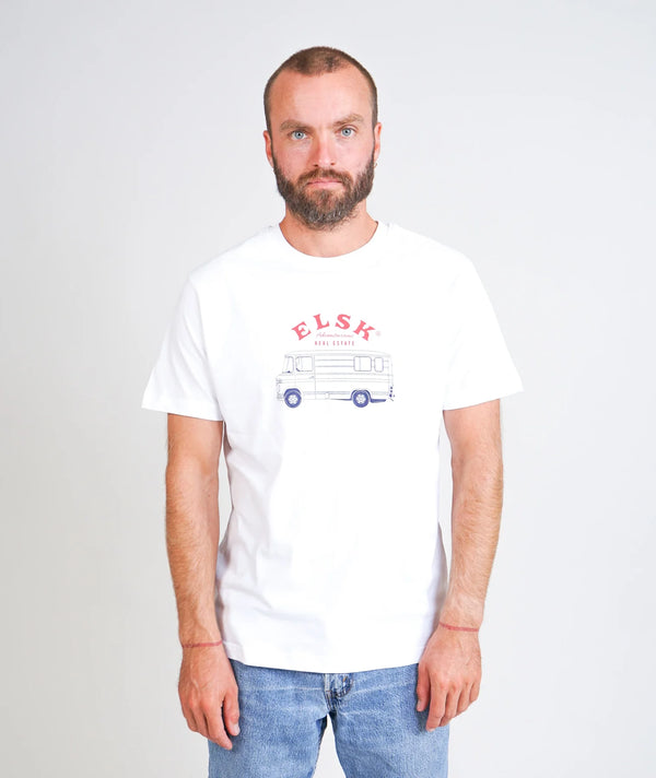 Adventurous Men´s Brushed T-shirt (Optic White) - ELSK