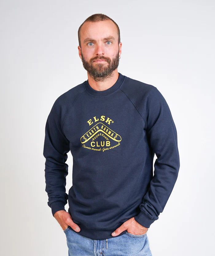 Boomerang CH Men's Cross Crewneck (Dark Navy) - ELSK