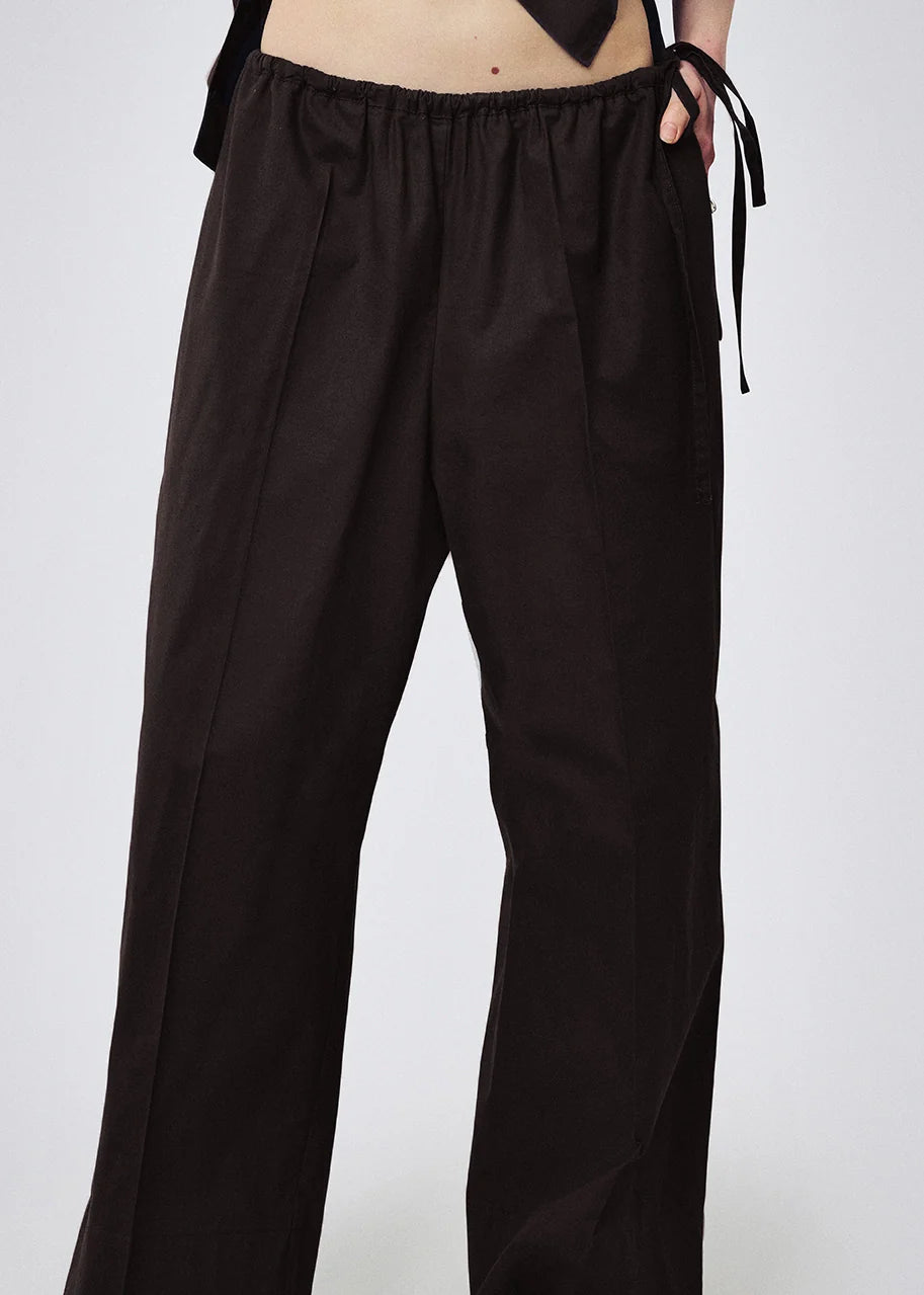 Stillesol Cotton Gather Pants /Chocolate