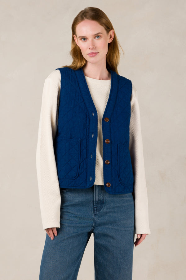 Caria Vest (Solid Indigo) - Kings Of Indigo