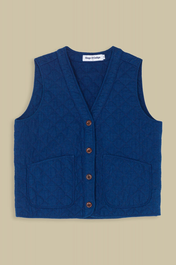 Caria Vest (Solid Indigo) - Kings Of Indigo