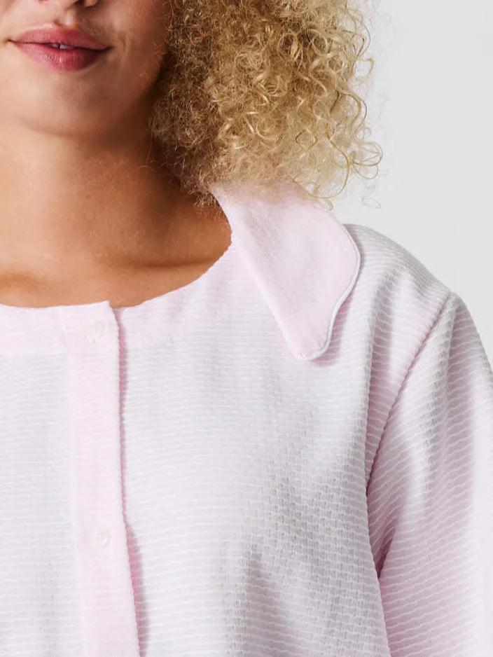 Uma skjorte (Soft Pink &amp; Cloudy White) - La Femme Rousse