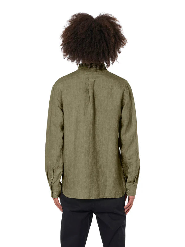 Regular Linen Shirt - GOTS/VEGAN (Burned Olive)