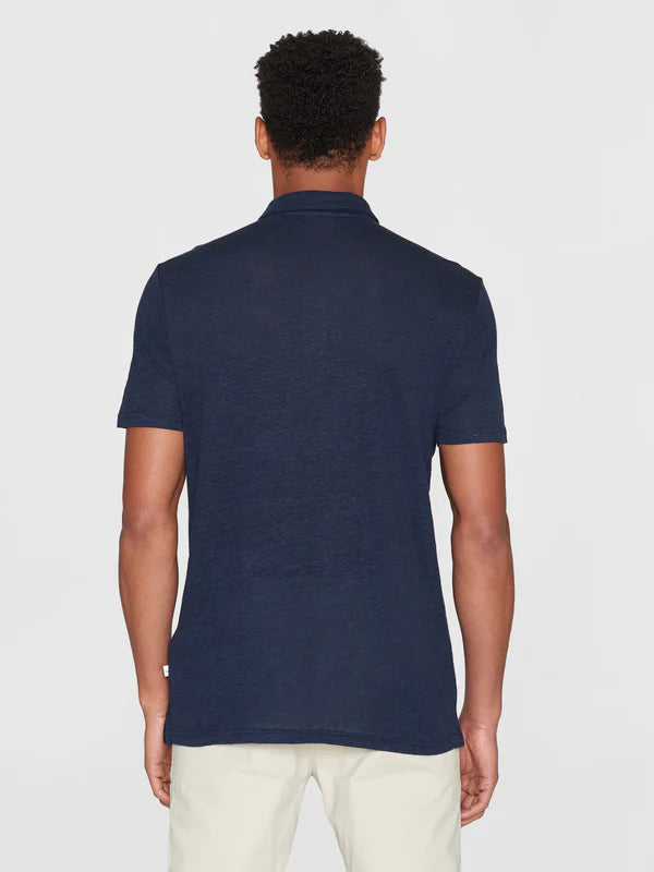 Regular Linen Polo (Total Eclipse) - Knowledge Cotton Apparel