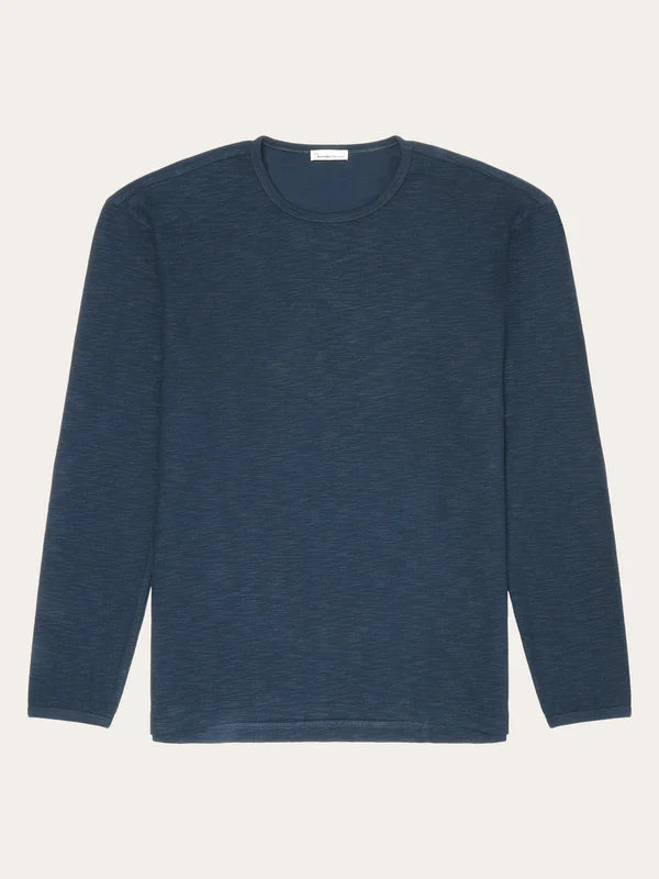 Long Sleeved Structurd Slub Sweat - GOTS/Vegan (Total Eclipse)